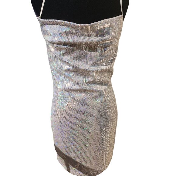 💎🎉♛⚜ Sparkly Dazzling Embellished Shimmering Party Holiday Cocktail Sexy Dress - Picture 3 of 16